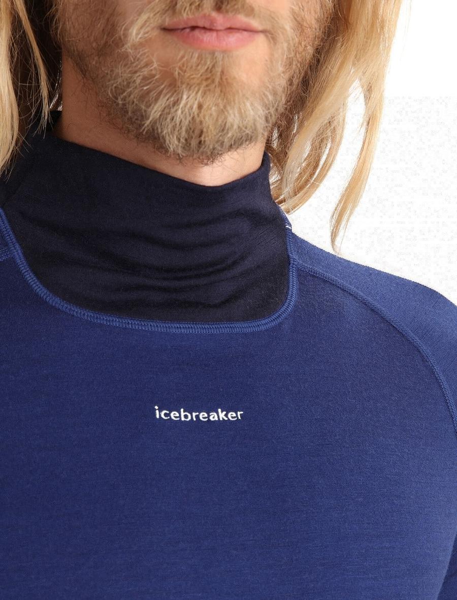 Midnight Navy / Royal Navy Men's Icebreaker Merino 200 Sonebula Long Sleeve High Neck Thermal Top Base Layers | USA 1346CTVE